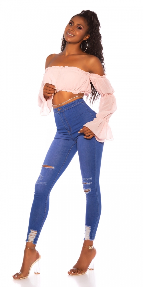 Blugi Sexy skinny cu rupturi