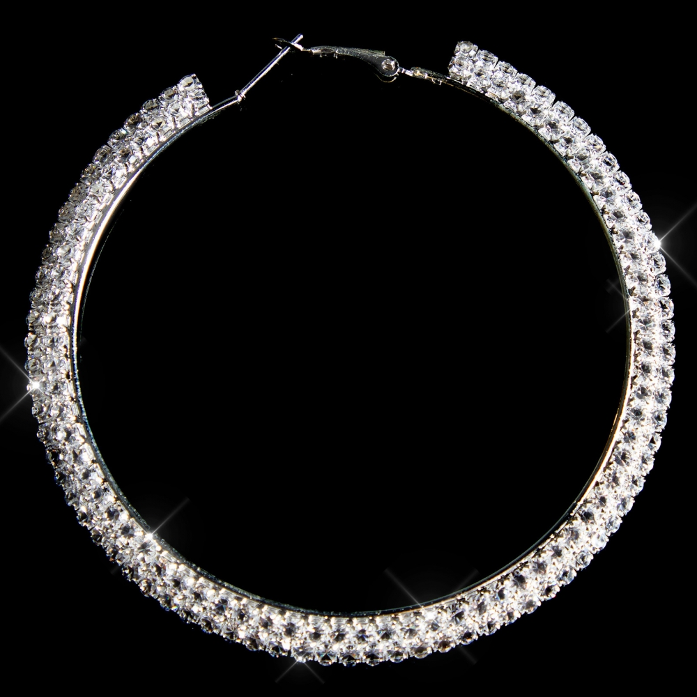 Cercei Sexy XL hoop cu strasuri