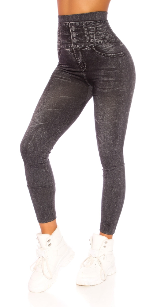 Colanti imitatie blugi la moda cu talie inalta