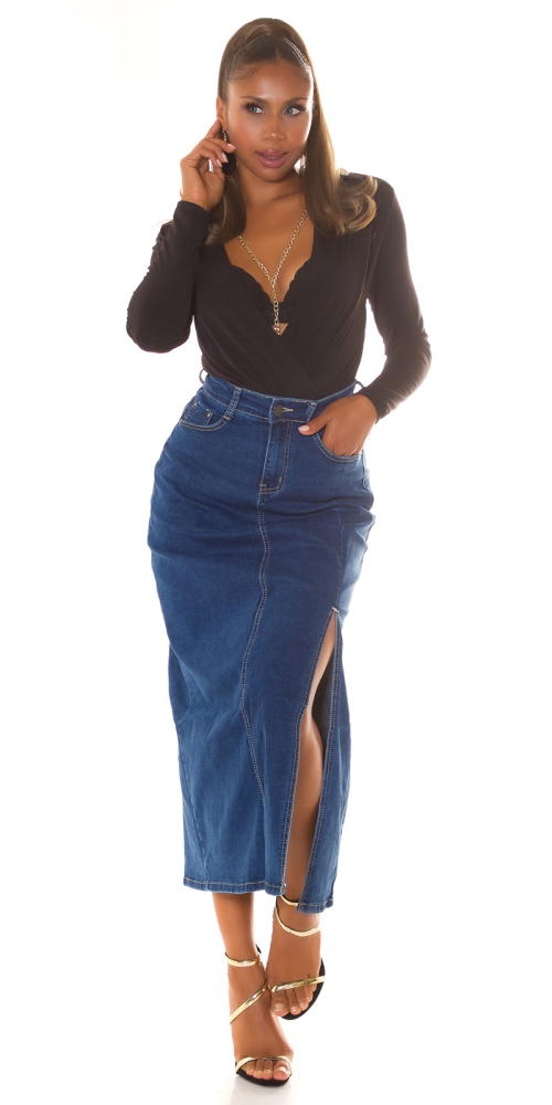 Fuste Sexy Musthave Denim cu crapatura