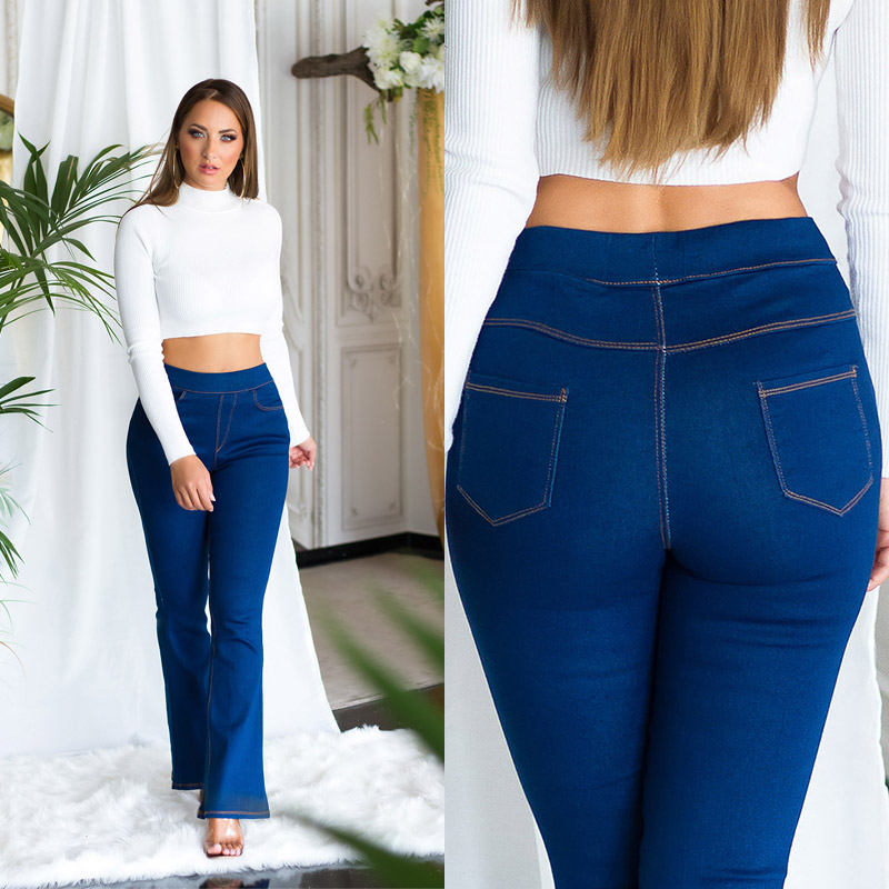 Jeggings Sexy cu talie inalta evazati