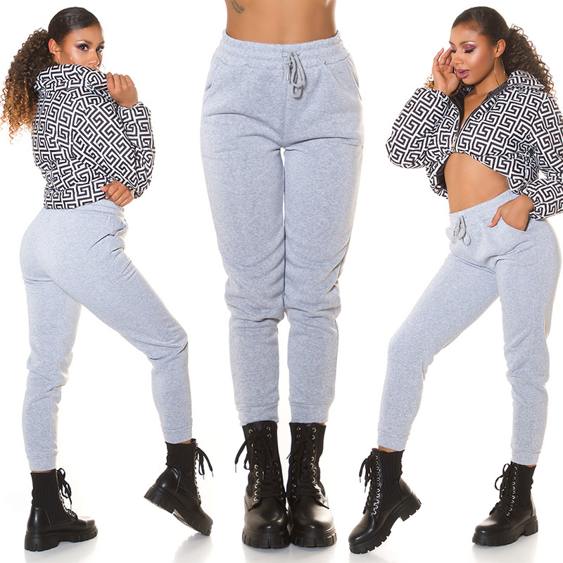 la moda cu talie inalta Jogger buzunare