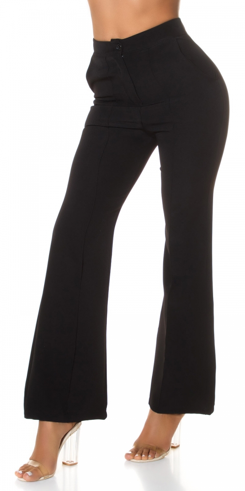Pantaloni Elegant talie inalta office style evazati