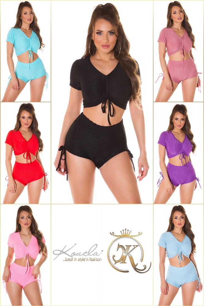 Pantaloni scurti Topuri cu buricul gol Sexy 2Piece Set +