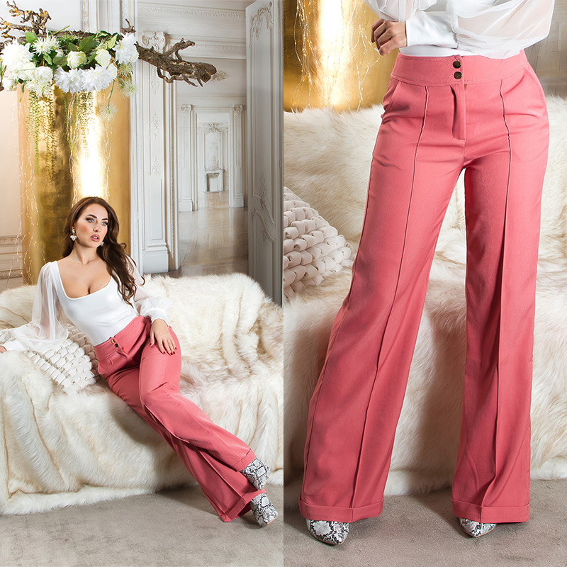 Pantaloni sexy cu talie inalta evazati