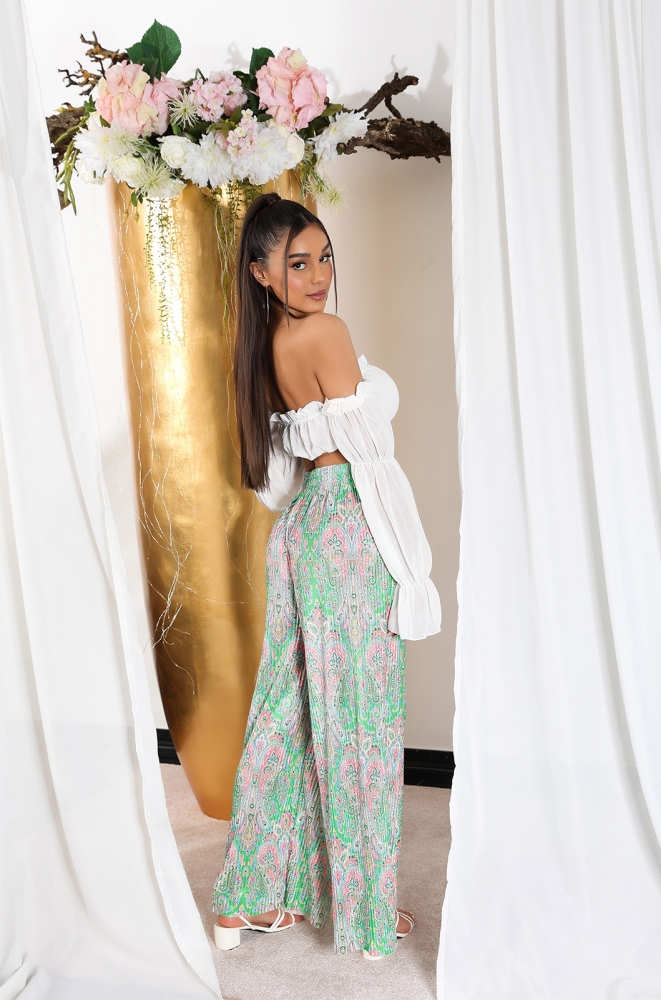 Pantaloni sexy pleated evazati de vara