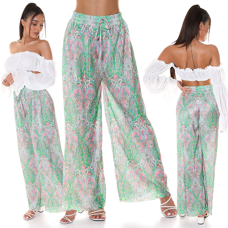 Pantaloni sexy pleated evazati de vara
