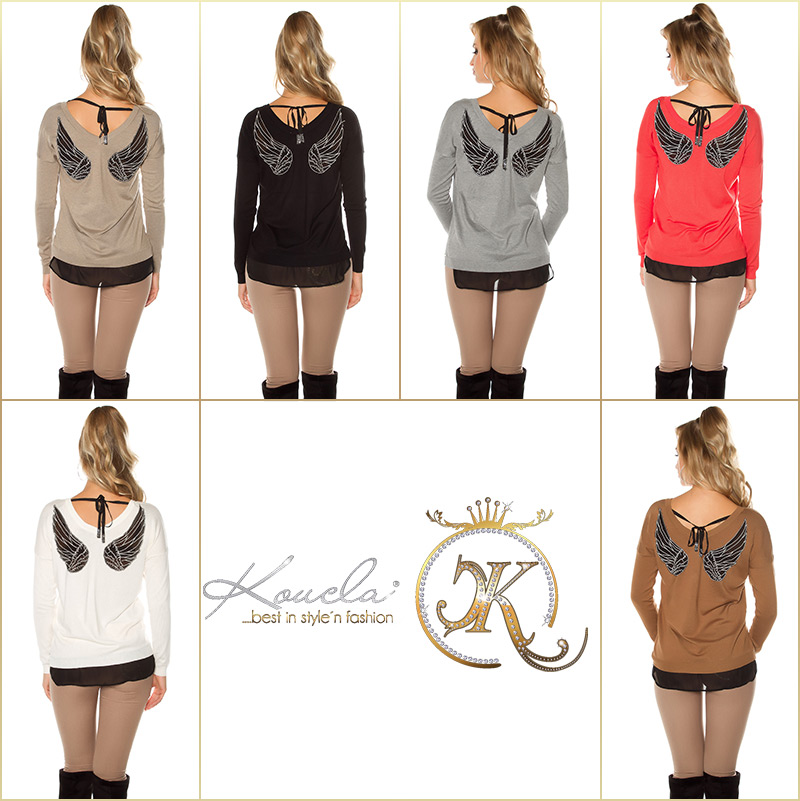 Pulover la moda cu aripi inger