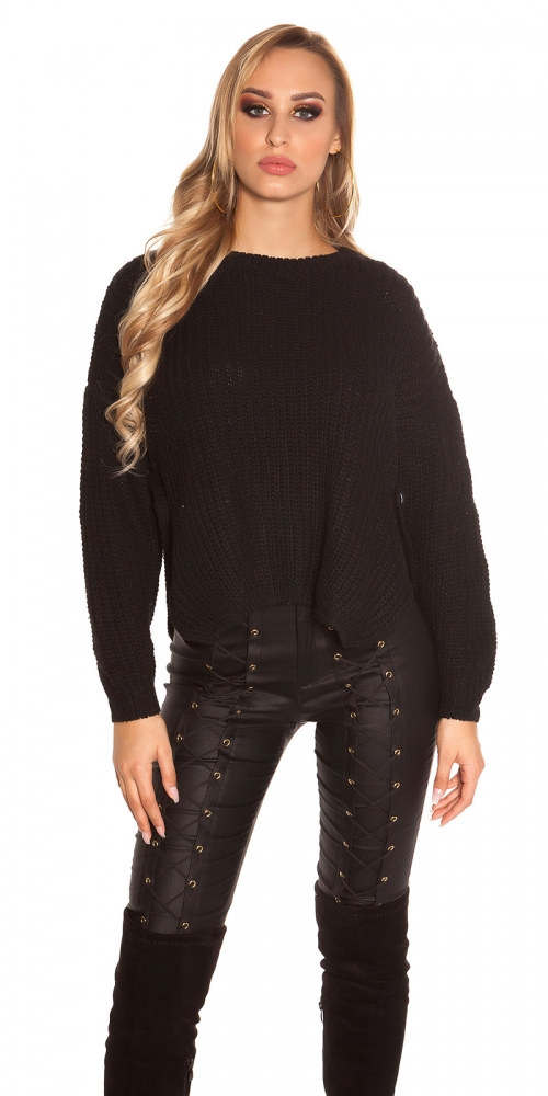 Pulover la moda tricot cu side- nasturi