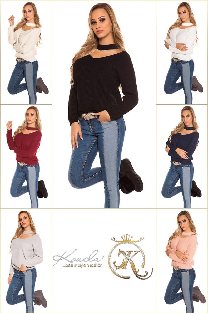 Pulovere la moda cu decolteu in v tricot