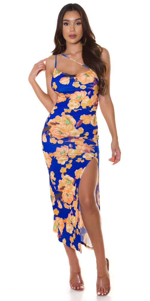 Rochie de vara Sexy cu XL crapatura pe piciorand imprimeu floral