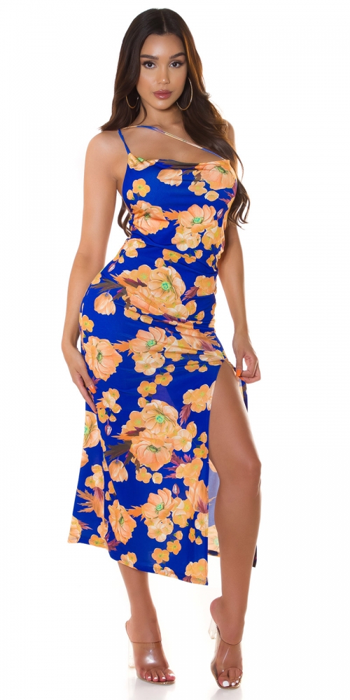 Rochie de vara Sexy cu XL crapatura pe piciorand imprimeu floral