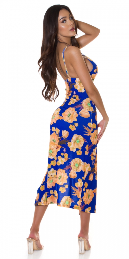 Rochie de vara Sexy cu XL crapatura pe piciorand imprimeu floral