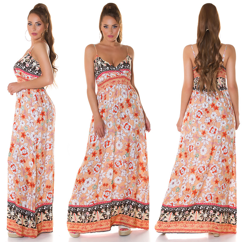 Rochie lunga la moda Boho-look