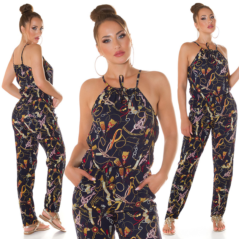 Salopete de club dama la moda Neck cu buzunare