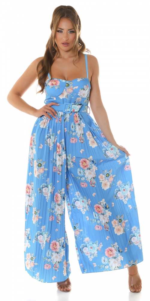 Salopete de club dama sexy pleated cu imprimeu floral