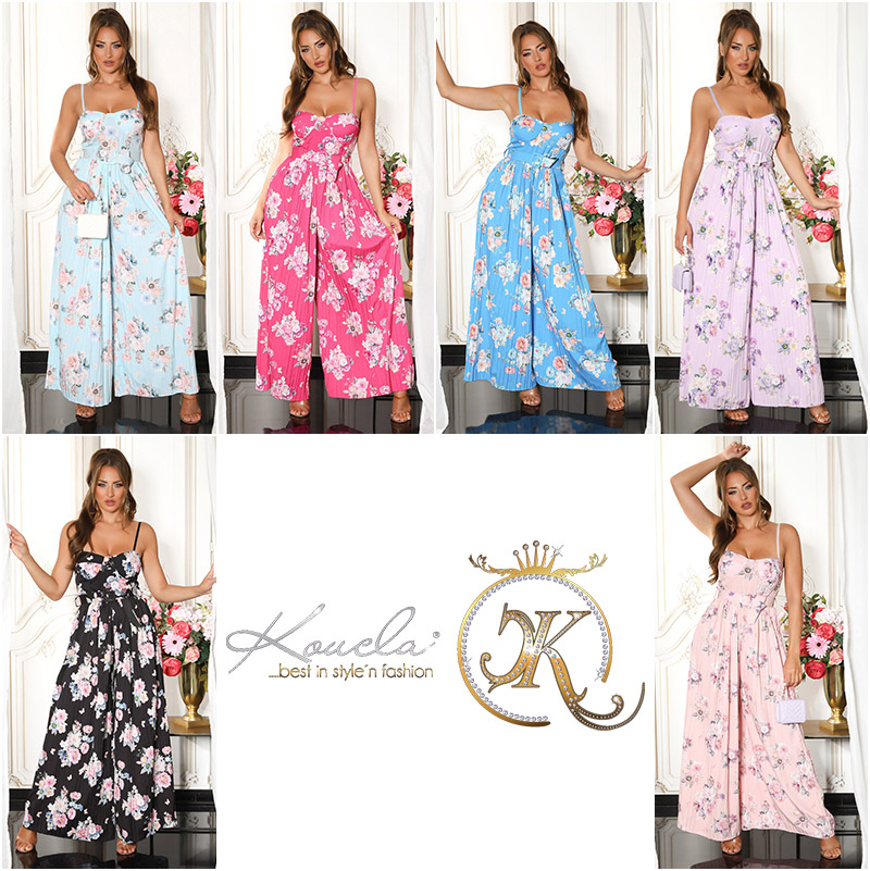 Salopete de club dama sexy pleated cu imprimeu floral