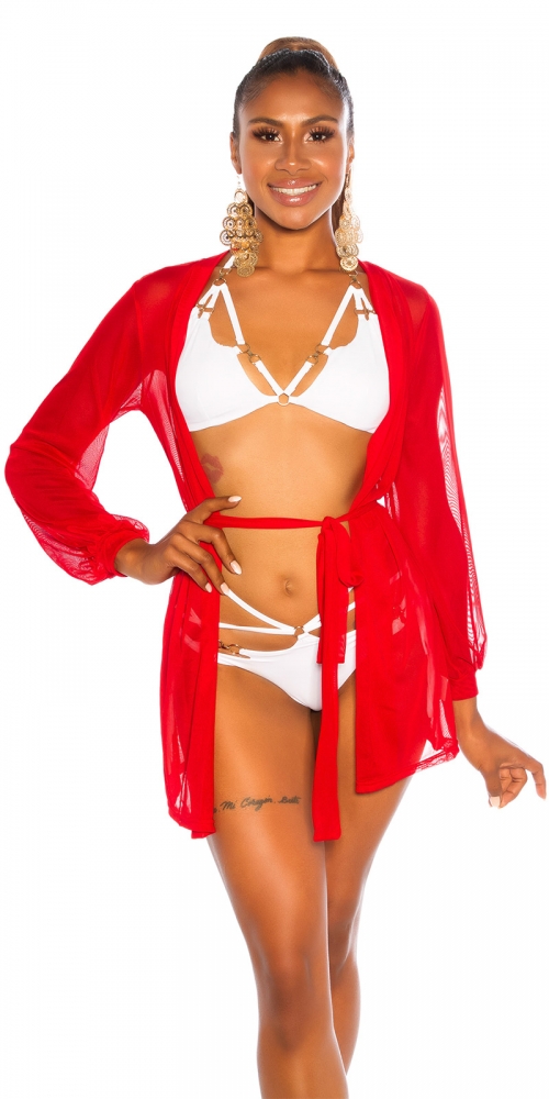 sexy maneca lunga cover-up cu curea